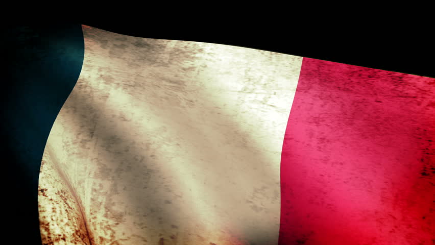 France Flag Waving, grunge look