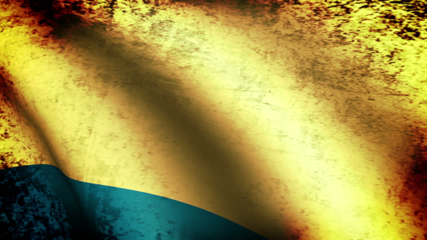 Colombia Flag Waving, grunge look