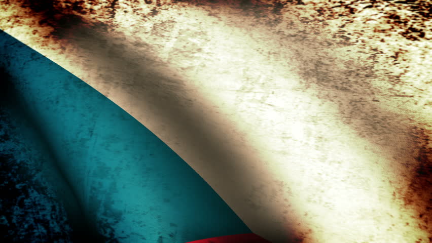 Czech Flag Waving, grunge look