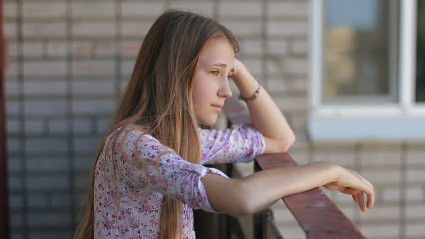 Unhappy Teenager Girl At Home Stock Footage Vide