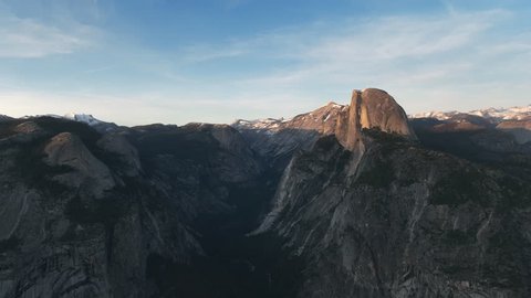 afternoon shot of half dome from glacier point in yosemite national park in california