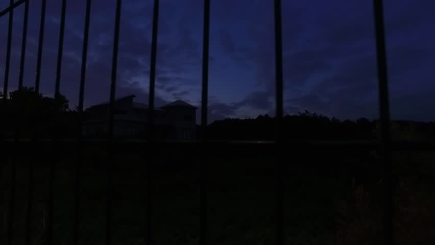 Observing dark street.