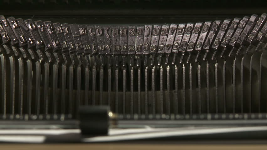 Close up time lapse of typing with 1960's vintage typewriter