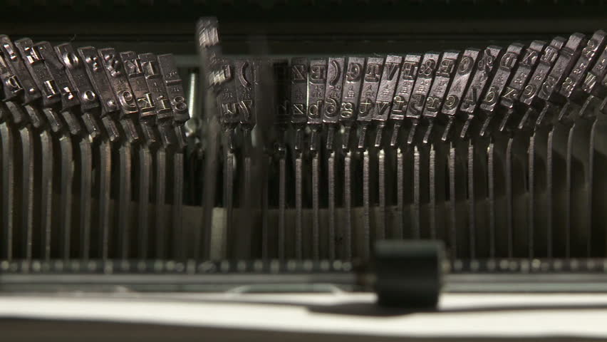 Close up of typing with 1960's vintage typewriter