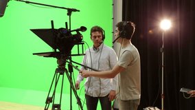 Students On Media Broadcasting Course In TV Studio