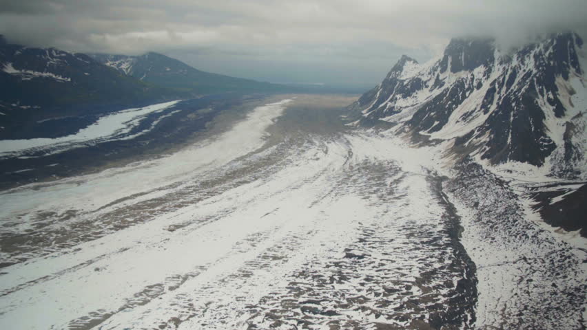 Aerial over Glacier in Denali National Park, Alaska