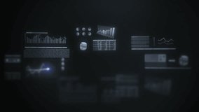 Virtual reality. Holographic interface with icons and financial diagrams. Bright arrow showing increasing profits in a chart. Business success. This animation is included in our best selling video.
 - Powered by Shutterstock - Get 15% off with code: PIKWIZARD15