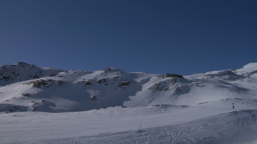 Skiers in Alps ski resort