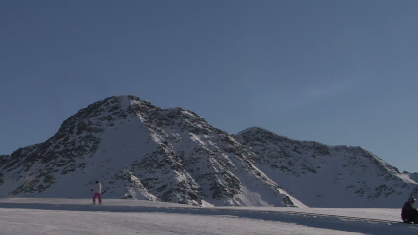 Winter, ski sun and fun - family in ski resort