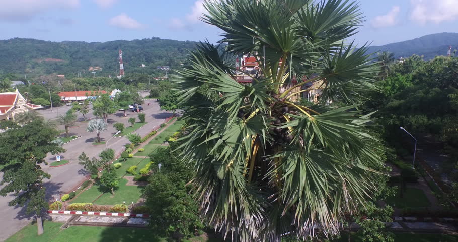 Chalong temple aerial view pagoda of Chalong temple Phuket Thailand Chalong temple is famous temple of Phuket