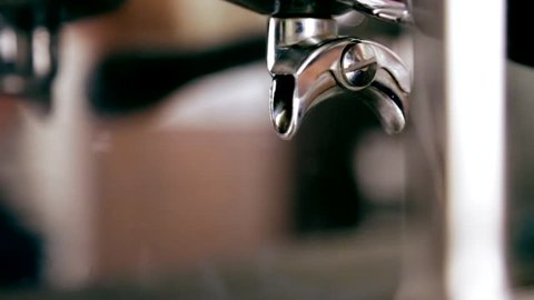 Water flows from the tap and coffee machine