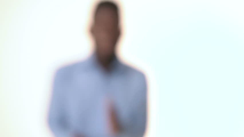 African American man smiling and kissing