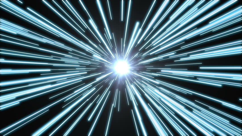 Stars flying past at high speed, with a bright white light at the end. Blue version. Seamlessly loopable animation. Royalty-Free Stock Footage #18970213