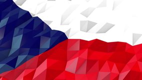 Flag of Czech Republic 3D Wallpaper Illustration, National Symbol, Low Polygonal Glossy Origami Style