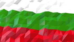 Flag of Bulgaria 3D Wallpaper Illustration, National Symbol, Low Polygonal Glossy Origami Style