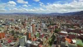 aerial footage, bogota in a sunny day