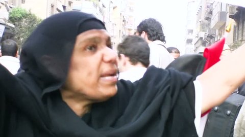 CAIRO, EGYPT - NOV 19: Woman describes her life condition after the Mubarak dictatorship in tahrir square on November 19, 2011 in Cairo. 