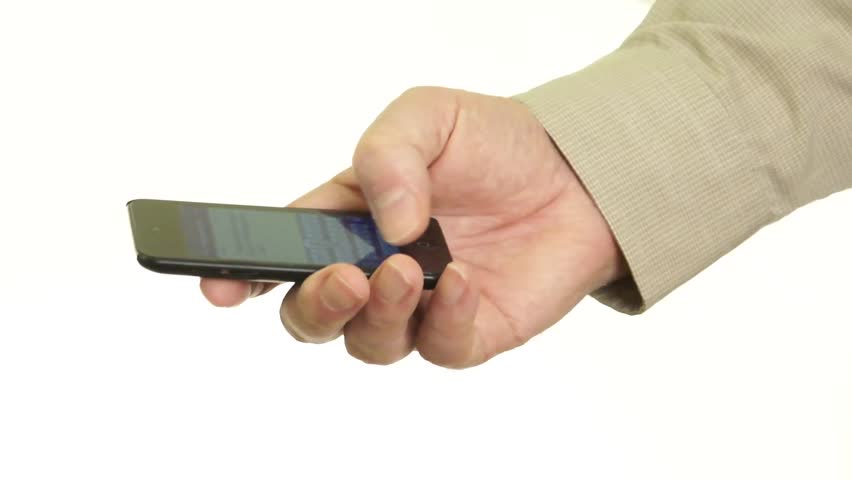 Typing message on a modern touch screen cell phone.
