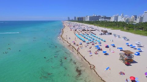 Aerial video of Summer in Miami Florida