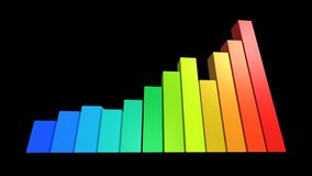 Rotating colorful bar charts rising up. Stock market data animation. Luma channel included. - Powered by Shutterstock - Get 15% off with code: PIKWIZARD15