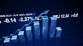 3d bar charts and financial figures cg animation on abstract background - Powered by Shutterstock - Get 15% off with code: PIKWIZARD15