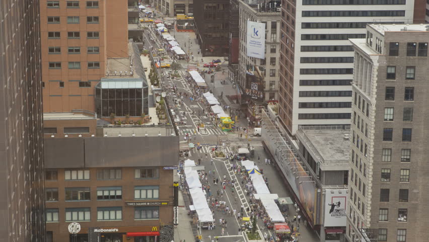NEW YORK CITY  - JUL 23: (Time lapse view) Aerial View of Broadway Market on