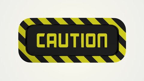 Rotating Caution Sign Loop Ready Animation Stock Footage Video (100% ...