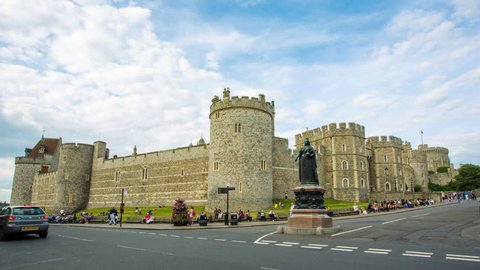 Windsor Castle and  Statue of Queen Victoria