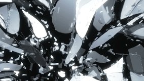 Pieces of destructed Shattered glass in slow motion. Alpha matte 3d rendering - Powered by Shutterstock - Get 15% off with code: PIKWIZARD15