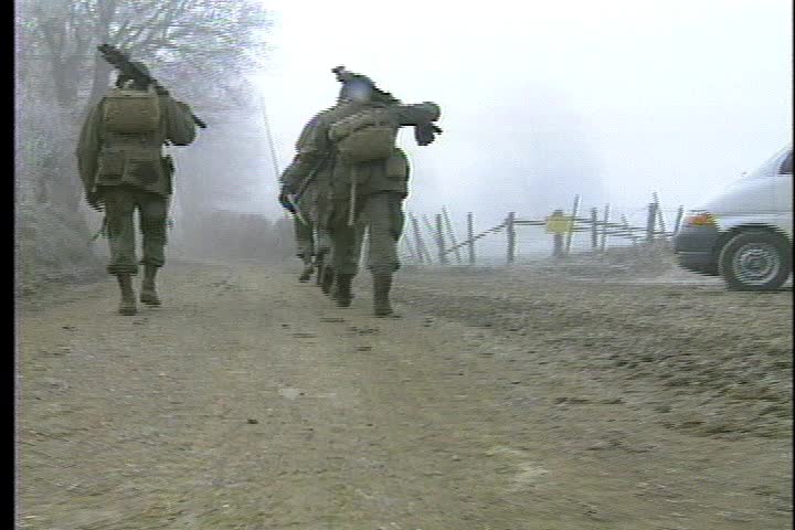 Soldiers march