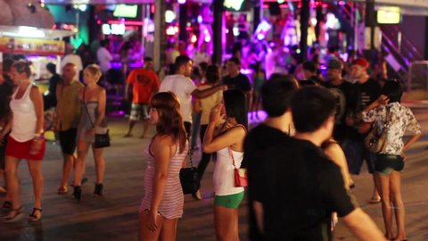 PATONG - 25 OCTOBER 2011: Prostitutes are waiting for customers in Phuket, Thailand. 