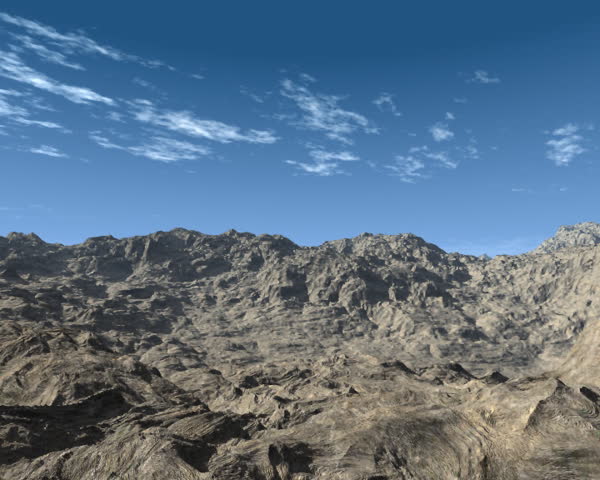 animated flyover through mountains