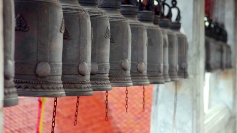 Buddhist Temple Bells in bangkok thailand