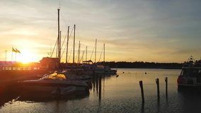 Sunset time-lapse of the harbour, in Tammisaari, Raasepori, Finland