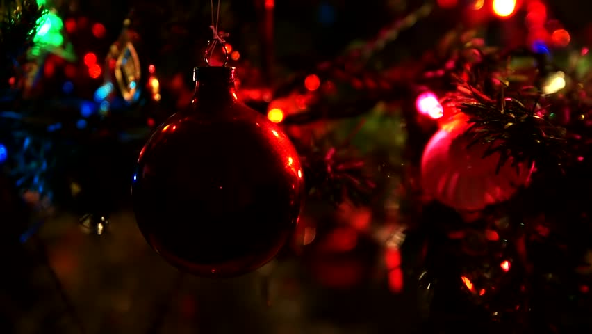 Decorations on a Christmas tree.