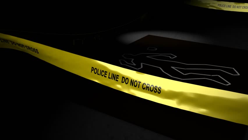 Concept animation, police crime scene tape. 