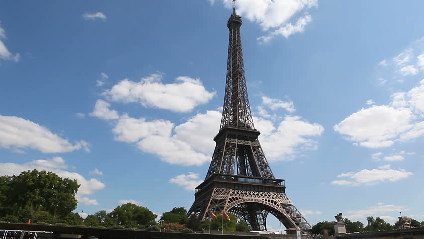 ÃÂruising along the river Seine with a view of the Eiffel tower in Paris,