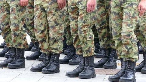 Military Troops Standing Line Stock Footage Video (100% Royalty-free ...
