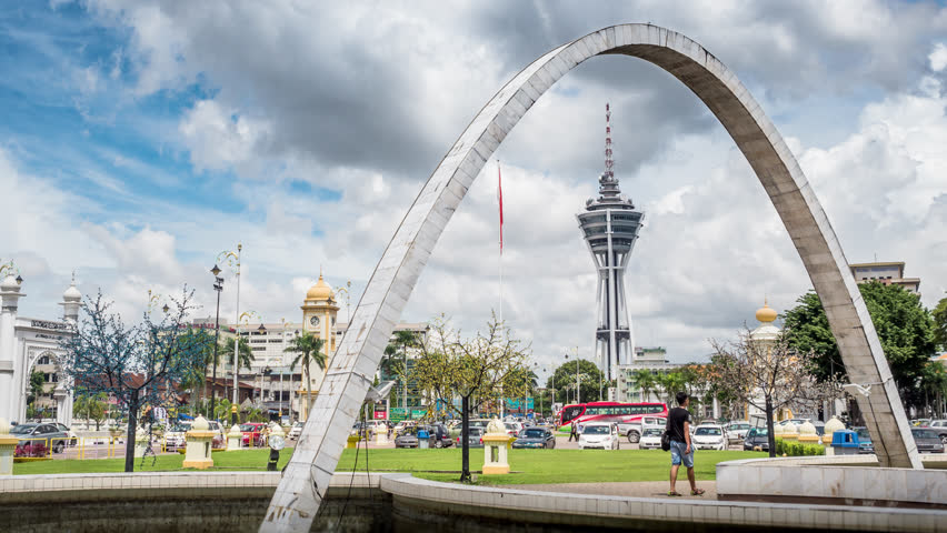 Alor Setar, Malaysia, Kedah. Time Lapse. View to Menara From Sultan