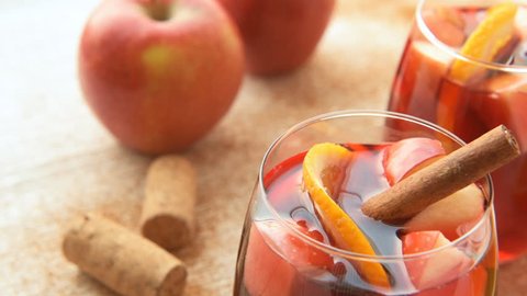 Spanish sangria with red wine a fruits