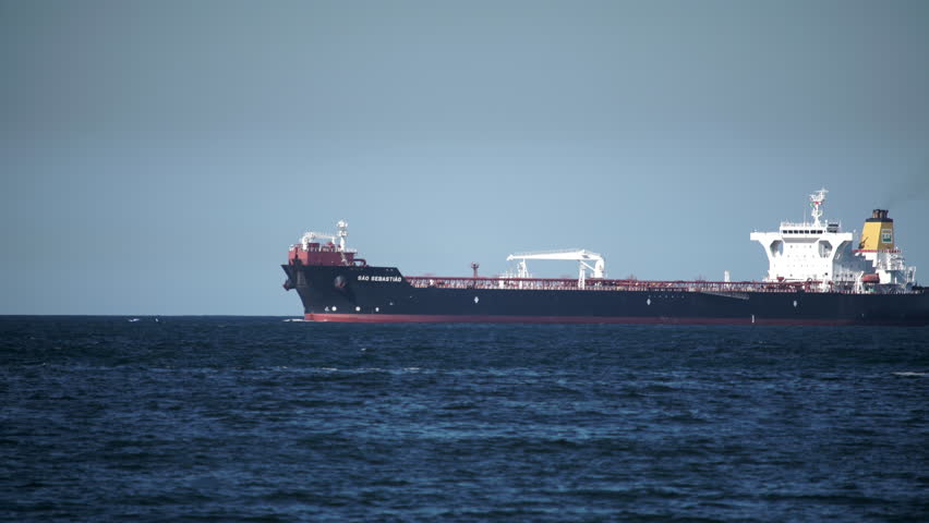 Oil tanker coming into Guanabara Bay, Rio De Janeiro