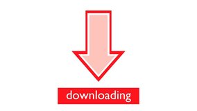 Downloading icon animation. Computed video on white background with alpha matte in HD resolution.