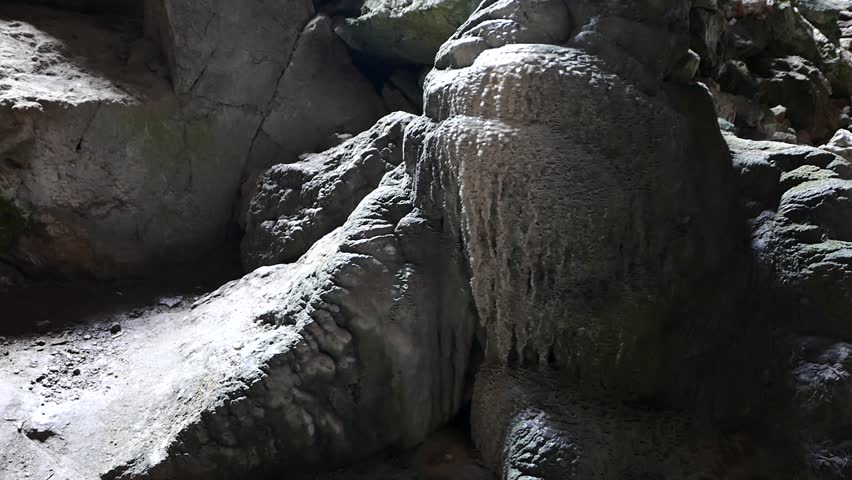 Speleothem in the Cave of Nimara, Marmaris, Turkey. Stalagmites, Stalactites, and Other Mineral Deposits Formed From Groundwater Within Underground Caverns.