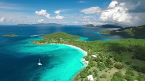 Aerial view of Caneel Bay, St John, Untied States Virgin Islands