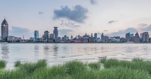 Shanghai  Huangpu River Time lapse,China , August ,2016