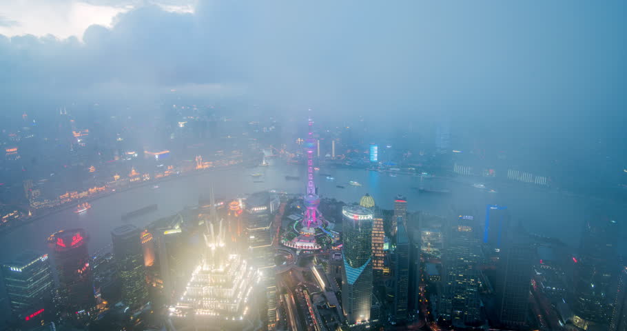 Shanghai Skyline in cloud Time lapse, July 2016 | Shutterstock HD Video #19120513