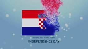 The HD Croatia Independence Day animated Flag background features a high quality Croatian flag with glossy fabric and cotton texture blowing in the particles. Country National Day Footage - Powered by Shutterstock - Get 15% off with code: PIKWIZARD15