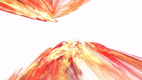 fire figure on white, seamless loop animated fractal