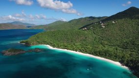 Aerial view of Trunk Bay, St John, Untied States Virgin Islands