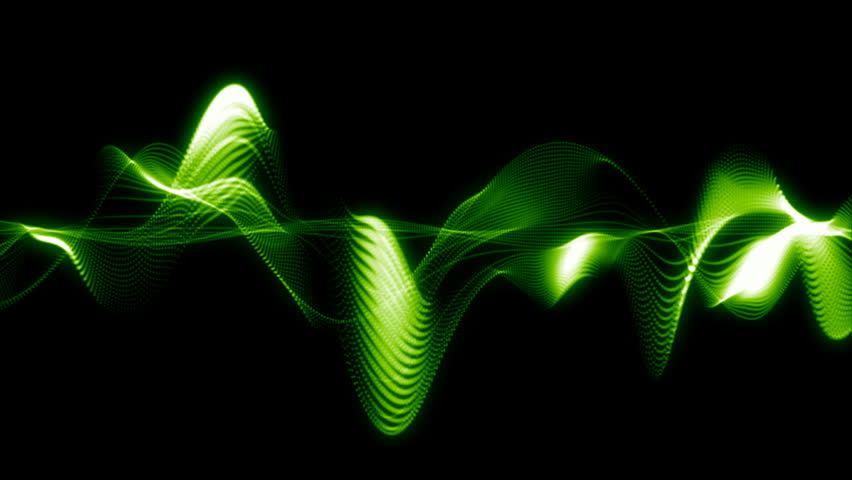 Abstract Green Sound Wave Animation Stock Footage Video (100% Royalty